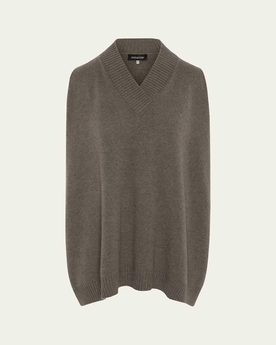 A-Line Sleeveless Crossover V-Neck Sweater (Long Length)